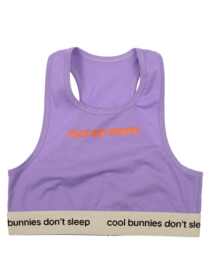 Natasha Zinko 'F*ck Off Friday' Cropped Sport Top