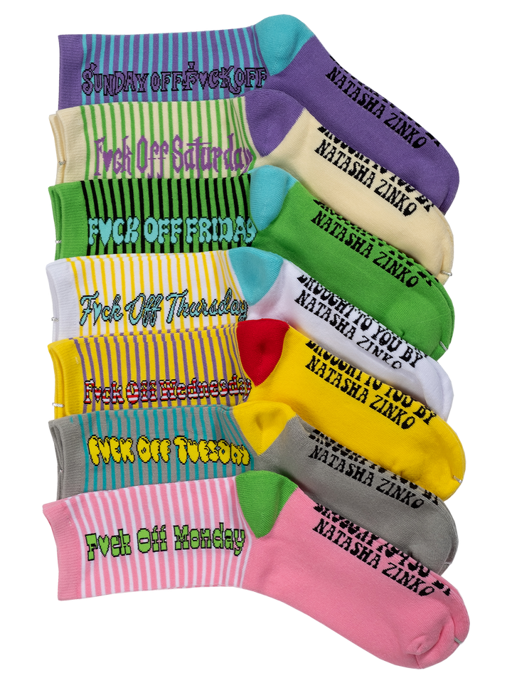 Natasha Zinko 'F*ck Off' Socks Set /7 Pairs/