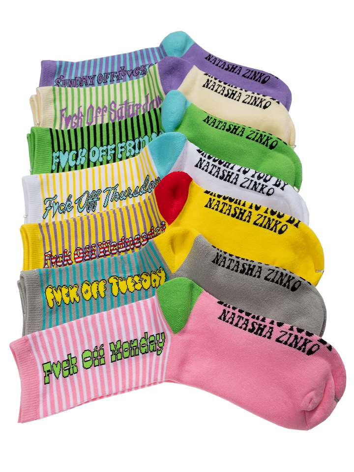 Natasha Zinko 'F*ck Off' Socks Set /7 Pairs/