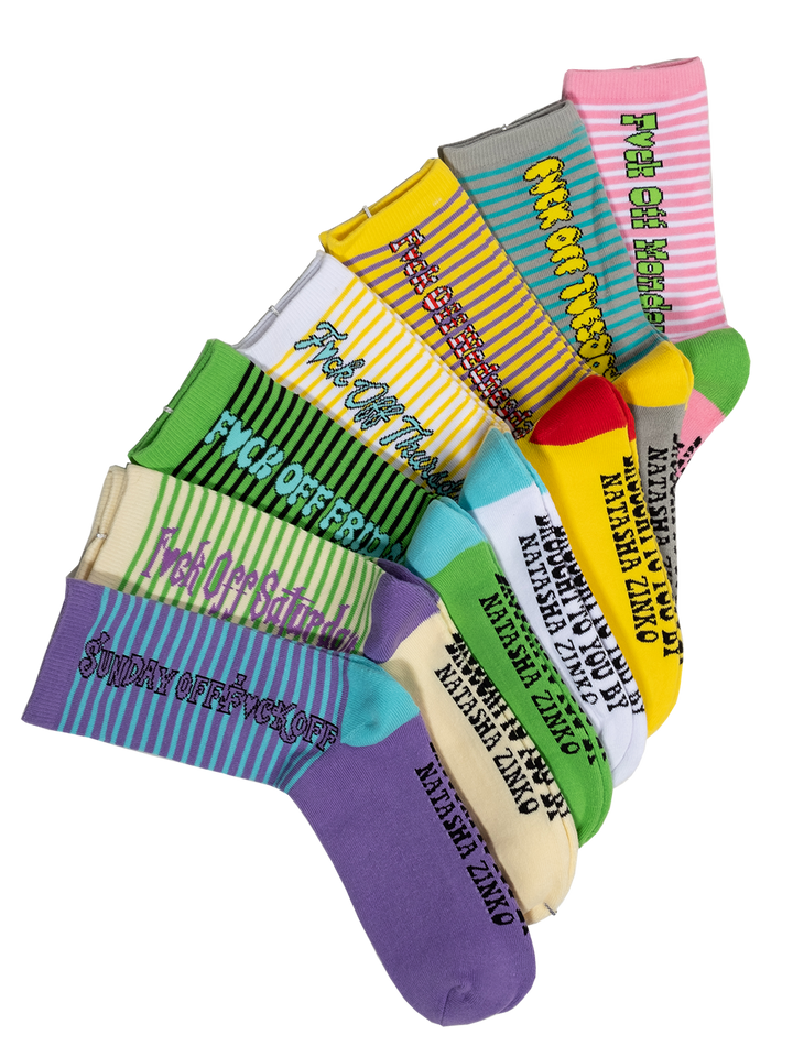 natasha zinko 'F*ck Off' Socks Set /7 Pairs/
