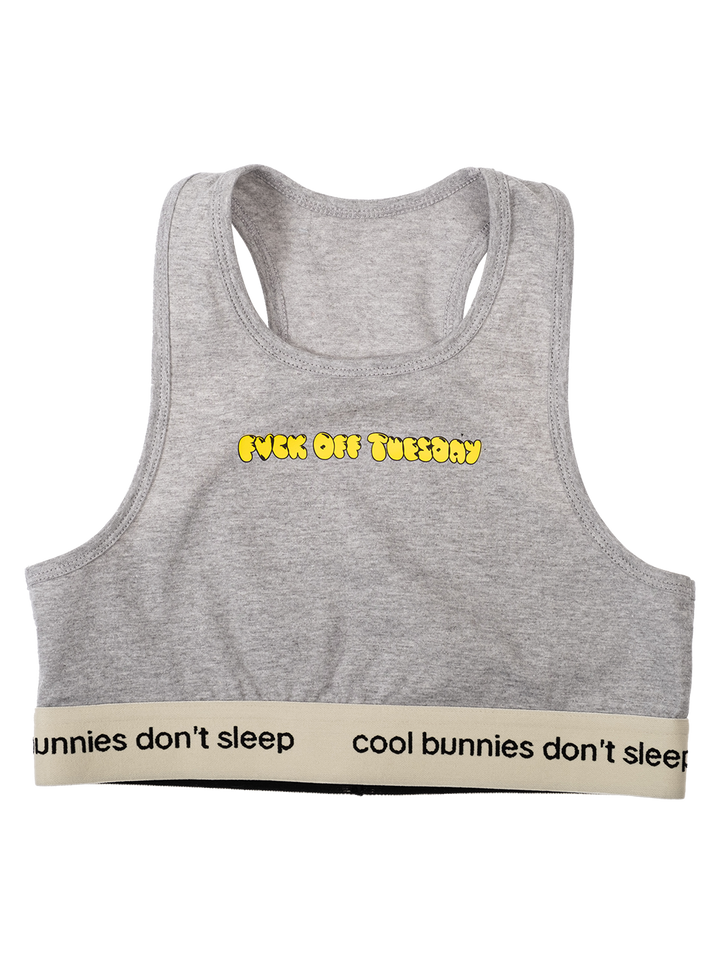 Natasha Zinko 'F*ck Off Tuesday' Cropped Sport Top