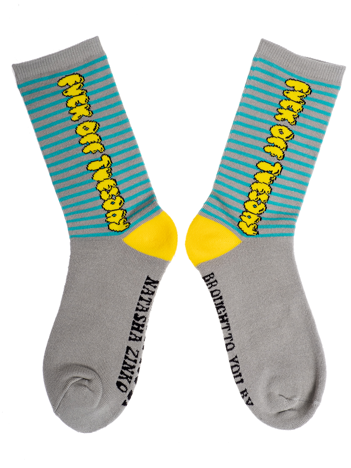 Natasha Zinko 'F*ck Off Tuesday' Socks /3 Pairs/