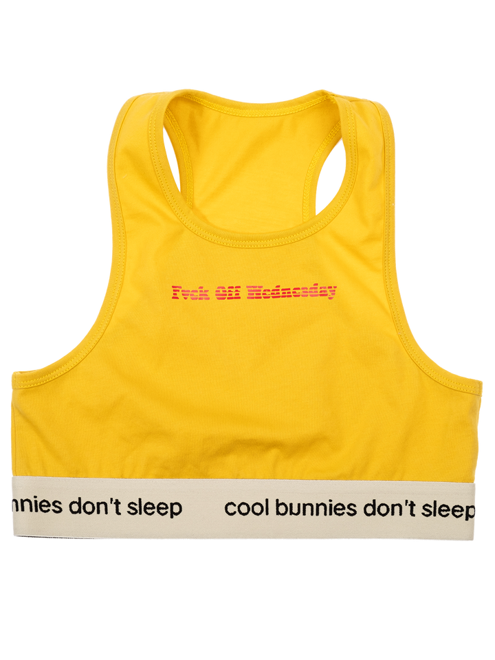 Natasha Zinko 'F*ck Off Wednesday' Cropped Sport Top