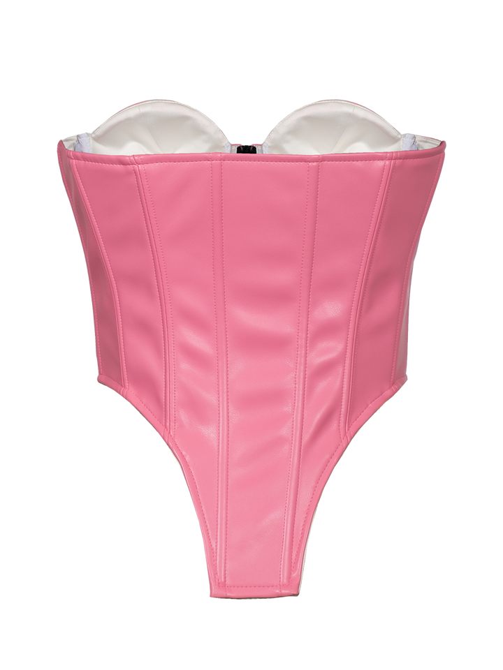 Natasha Zinko Faux Leather Corset Top