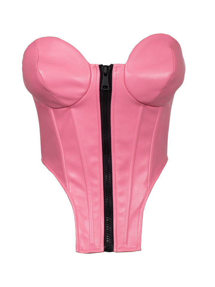 natasha zinko Faux Leather Corset Top