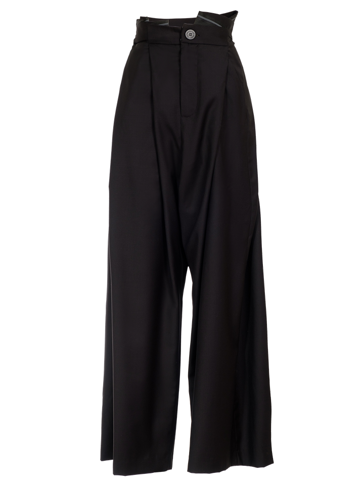 Natasha Zinko FOLDED WOOL TROUSERS