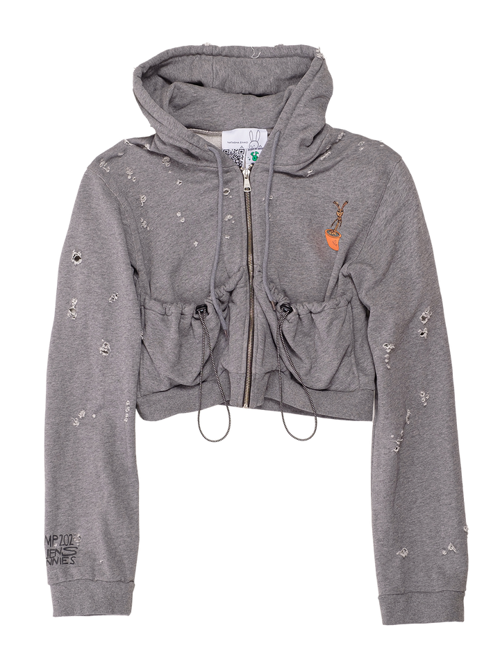 Natasha Zinko GROOT CROPPED HOODIE BACK PRINT