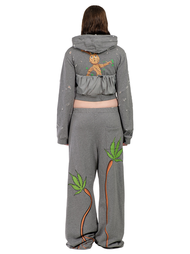 Natasha Zinko GROOT CROPPED HOODIE BACK PRINT
