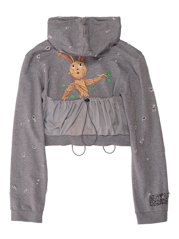 Natasha Zinko GROOT CROPPED HOODIE BACK PRINT
