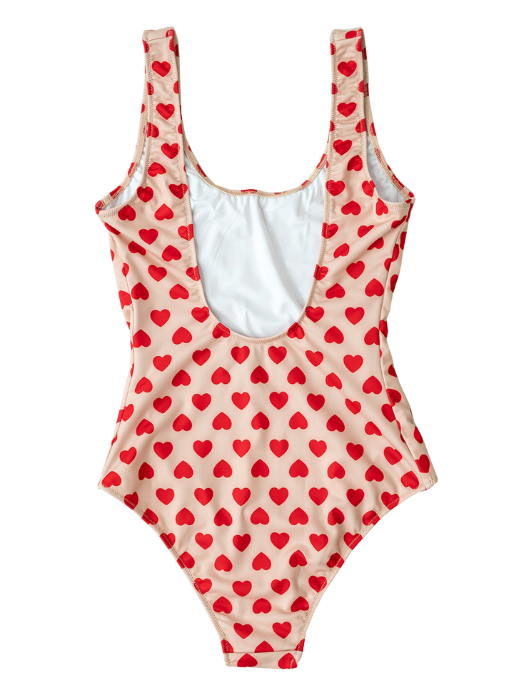 Natasha Zinko Hearts Print Swimsuit