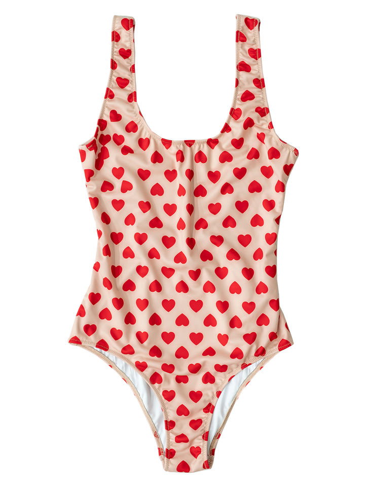 Natasha Zinko Hearts Print Swimsuit
