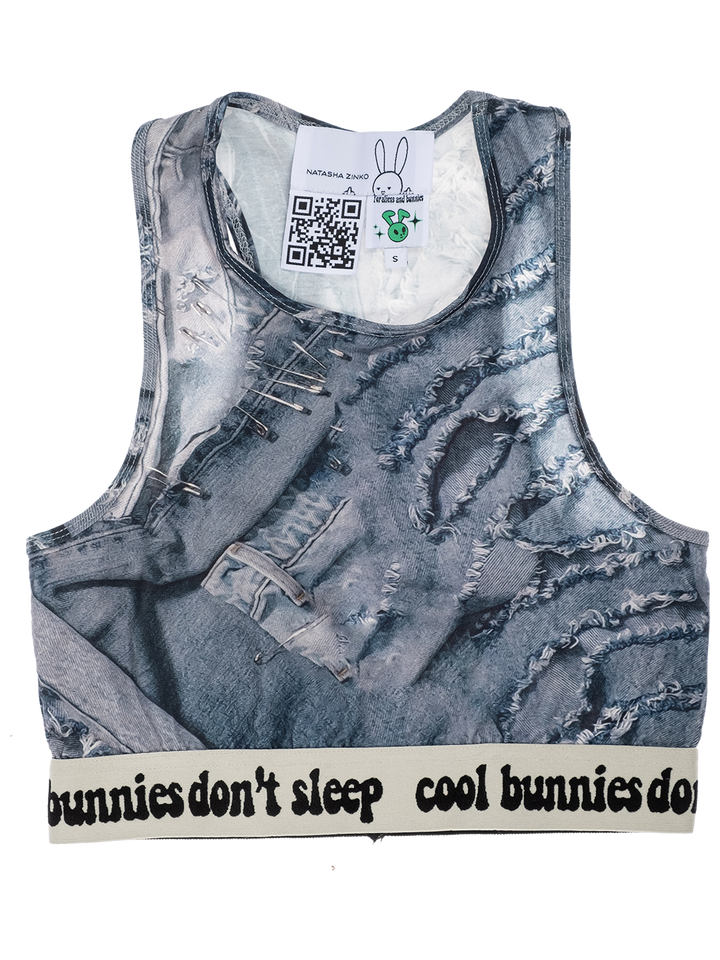 natasha zinko Jeans Crop Top & Panties Set