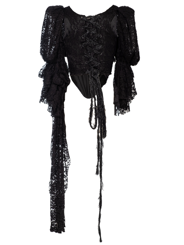 Natasha Zinko Lace Puff-sleeve Corset