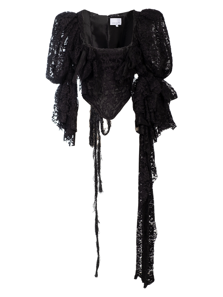 Natasha Zinko Lace Puff-sleeve Corset