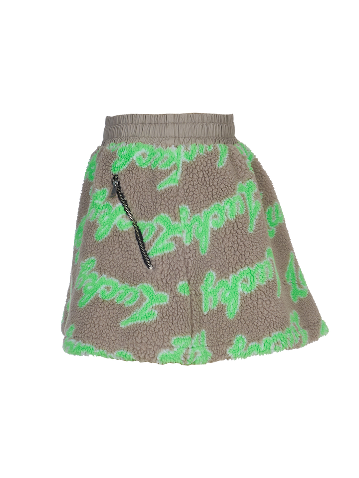 Natasha Zinko Lucky-print Fleece Mini-skirt
