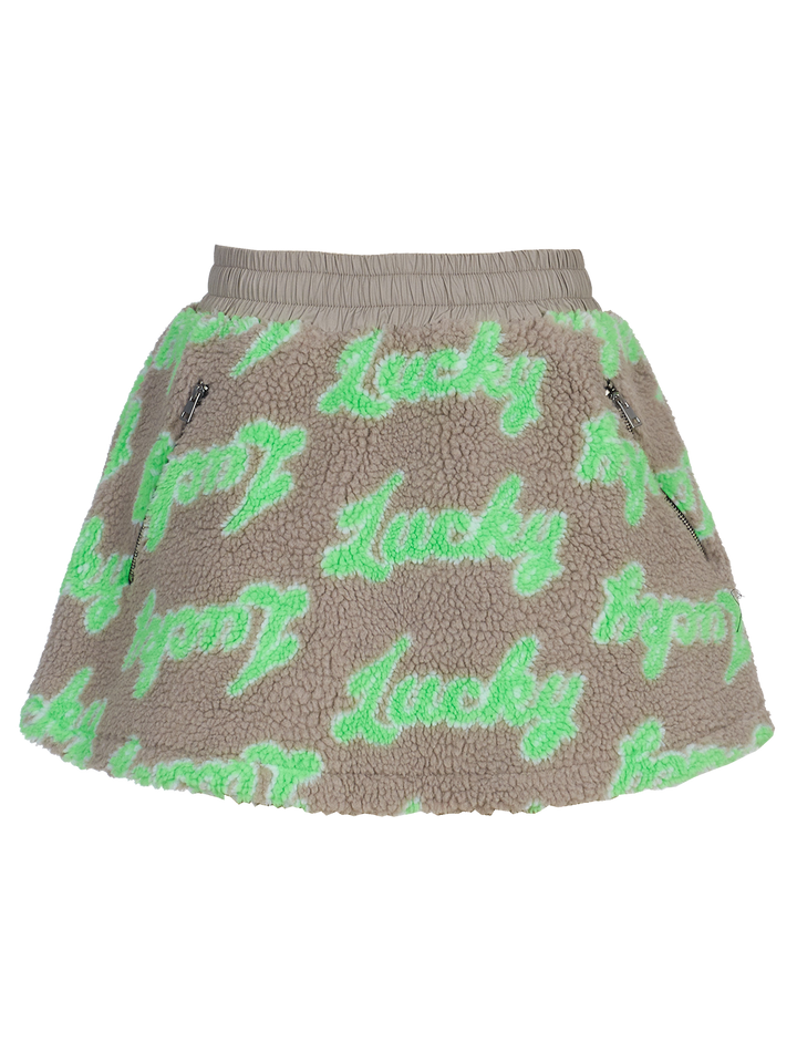 natasha zinko Lucky-print Fleece Mini-skirt