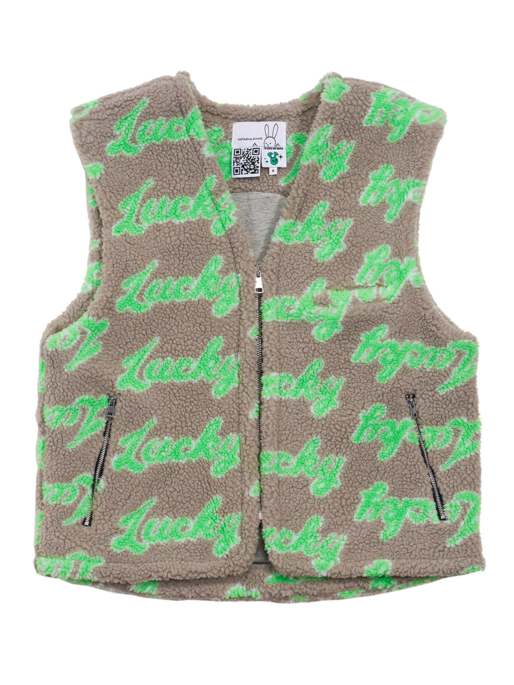 natasha zinko Lucky-print Fleece Vest