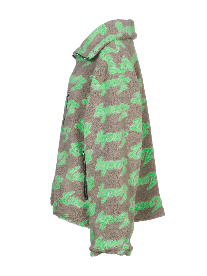 Natasha Zinko Lucky-print Fleece Zip Jacket