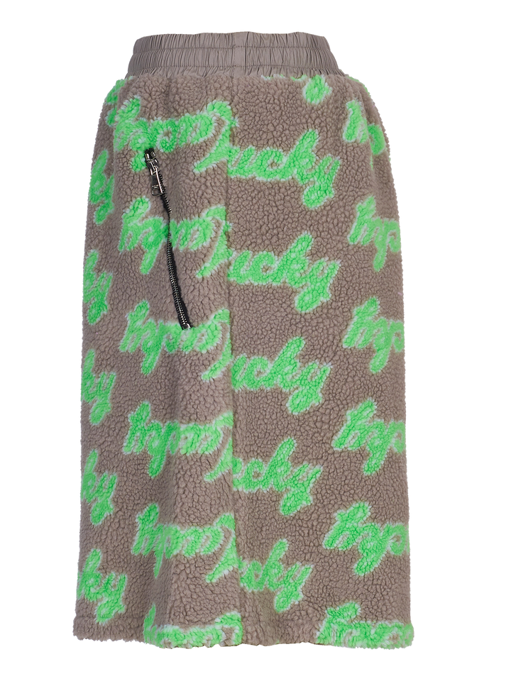 Natasha Zinko Lucky-print Long Fleece Shorts