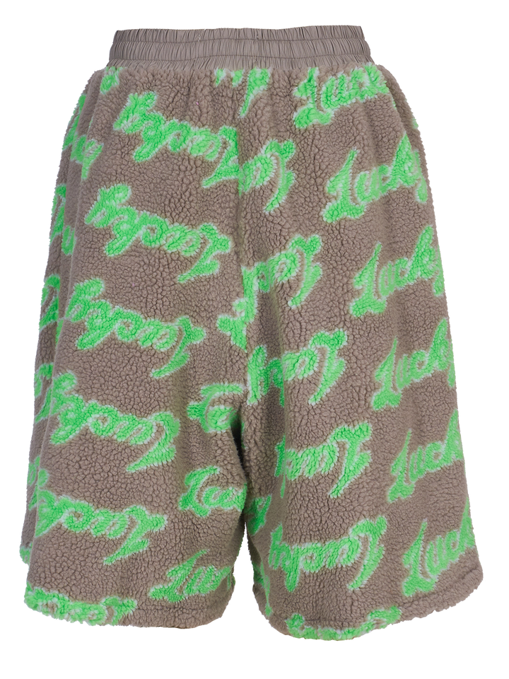 Natasha Zinko Lucky-print Long Fleece Shorts