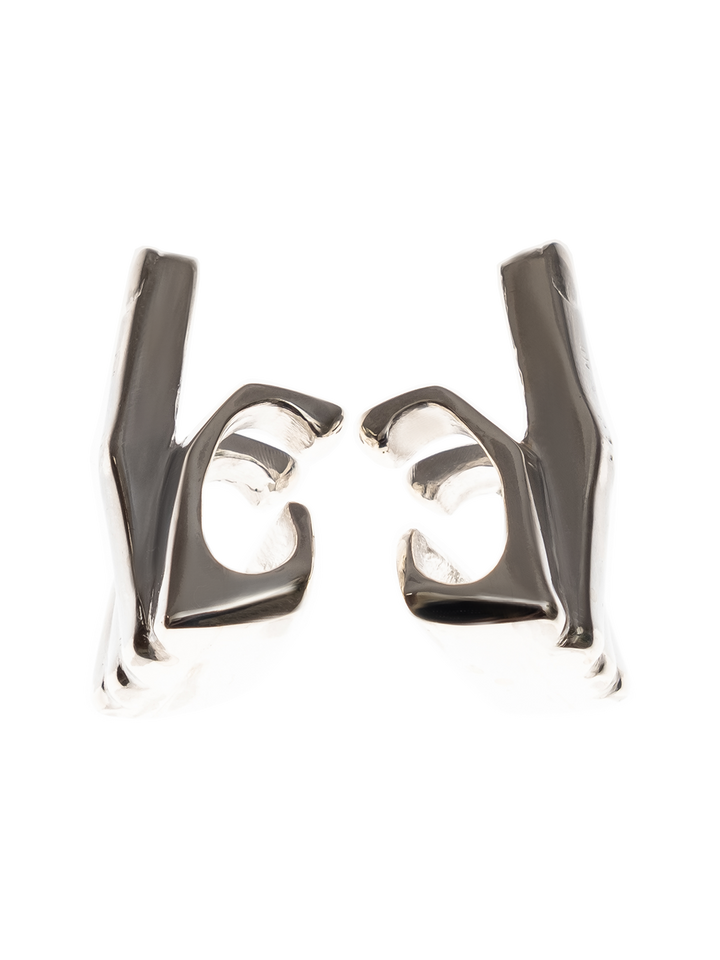 Natasha Zinko Middle Finger Ear Cuff Silver