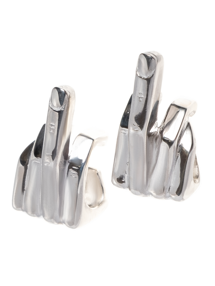 Natasha Zinko Middle Finger Ear Cuff Silver