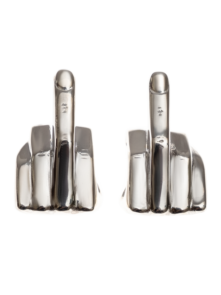 natasha zinko Middle Finger Ear Cuff Silver