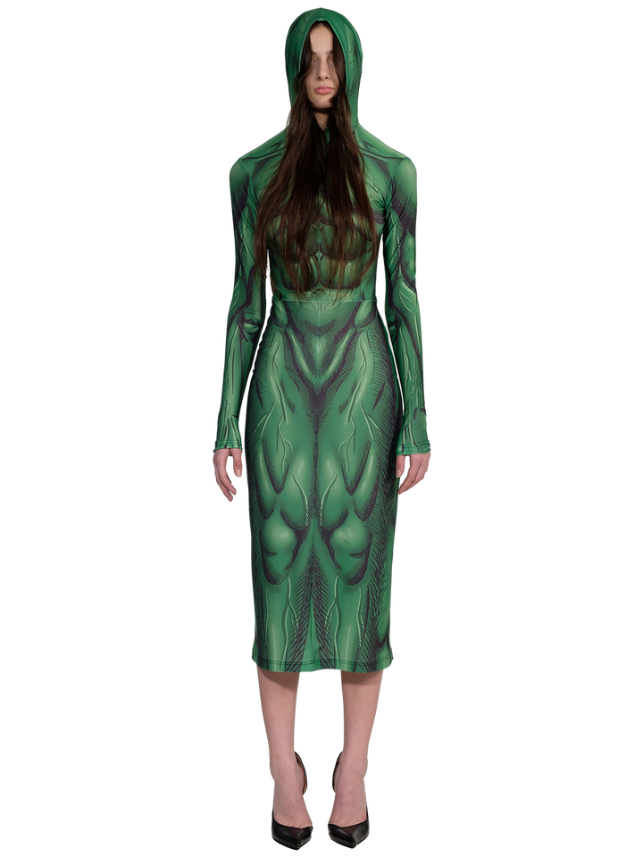 natasha zinko Monster Hooded Maxi Dress