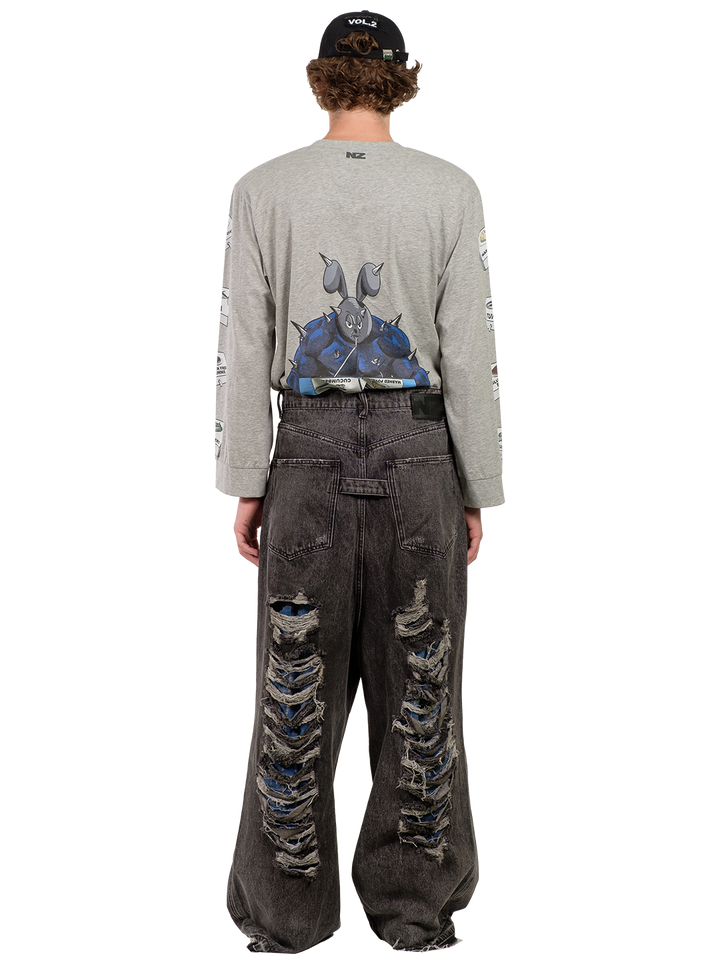 Natasha Zinko MULTICOLOUR DISTRESSED JEANS