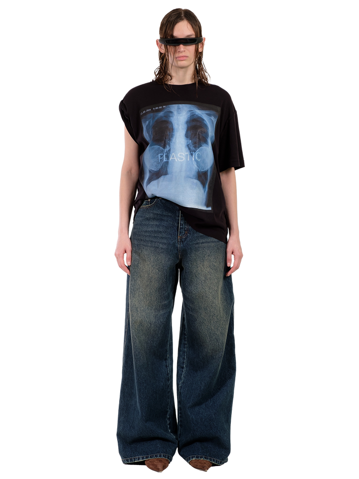 natasha zinko ONE SLEEVE SEXY T-SHIRT PLASTIC