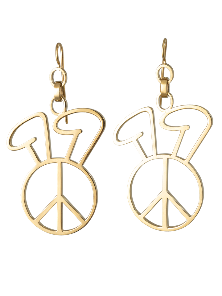 natasha zinko Peace Bunny Earrings
