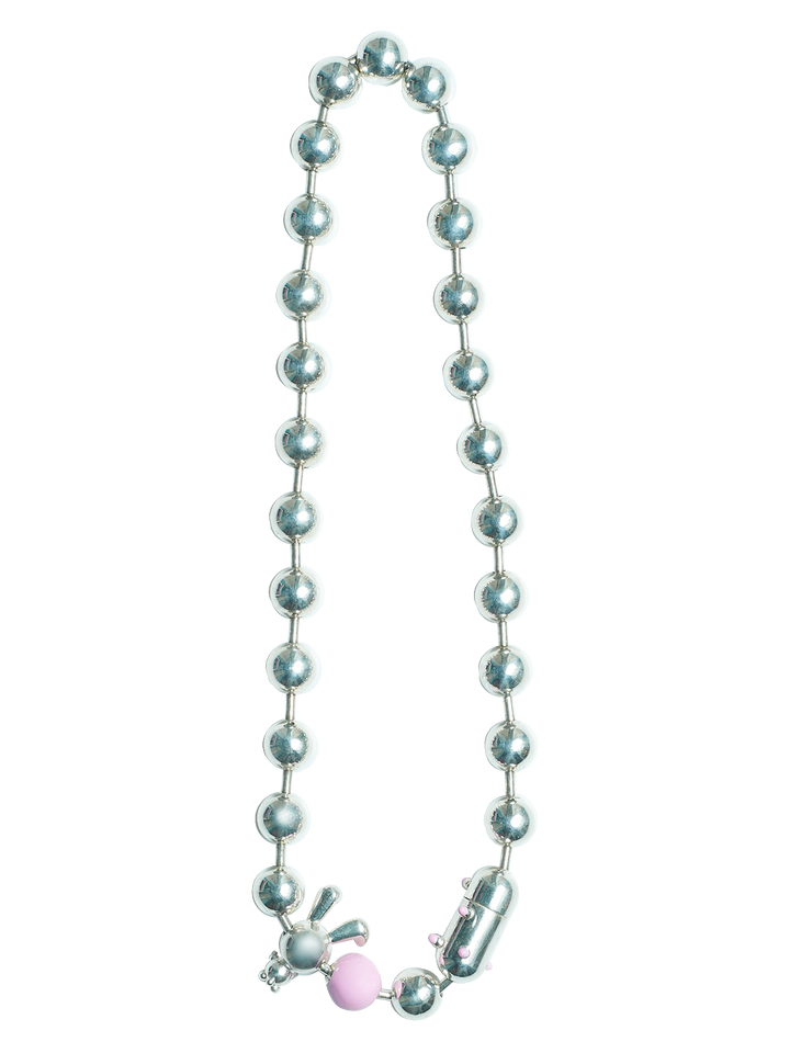 Natasha Zinko Pink Ball Chain Necklace