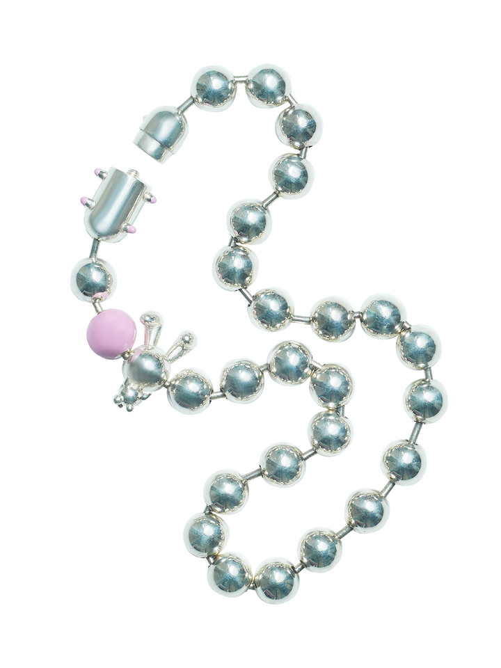 Natasha Zinko Pink Ball Chain Necklace