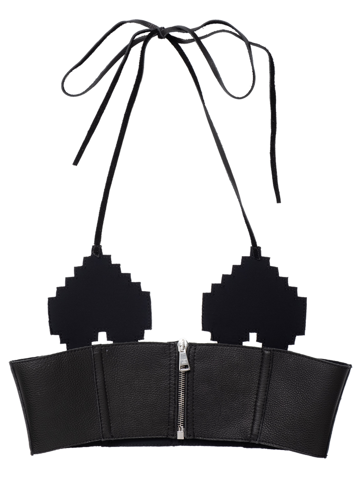 Natasha Zinko Pixel Heart Leather Top