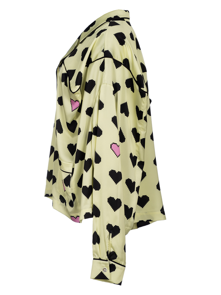 Natasha Zinko Pixel Hearts-print Box Pyjama Top