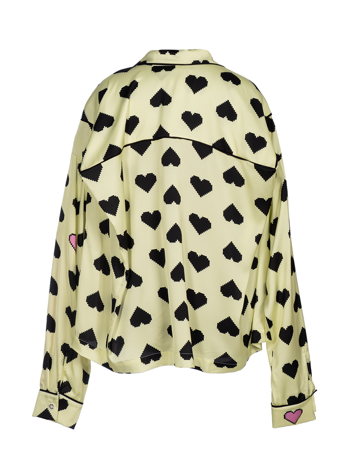 Natasha Zinko Pixel Hearts-print Box Pyjama Top