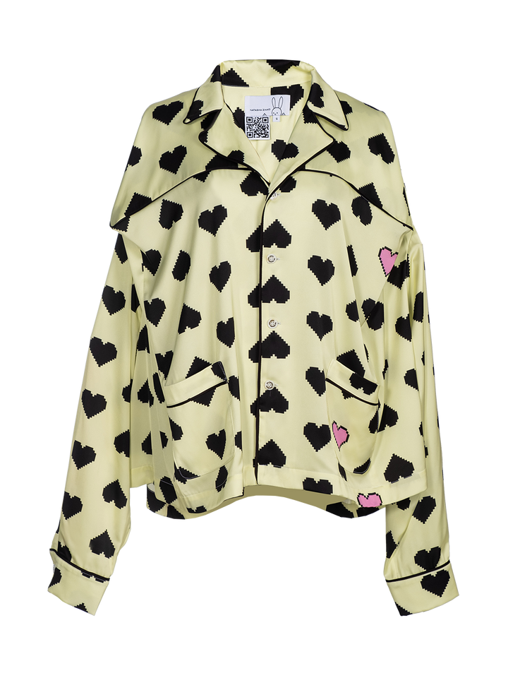 natasha zinko Pixel Hearts-print Box Pyjama Top