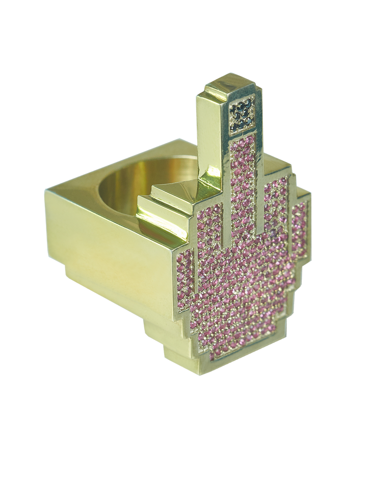 Natasha Zinko Pixel Middle Finger Ring