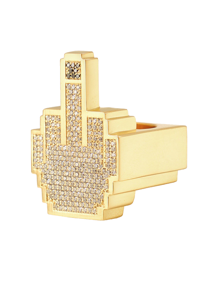 natasha zinko Pixel Middle Finger Ring