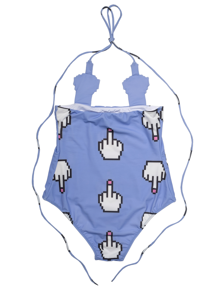Natasha Zinko Pixel Middle Finger Swimsuit