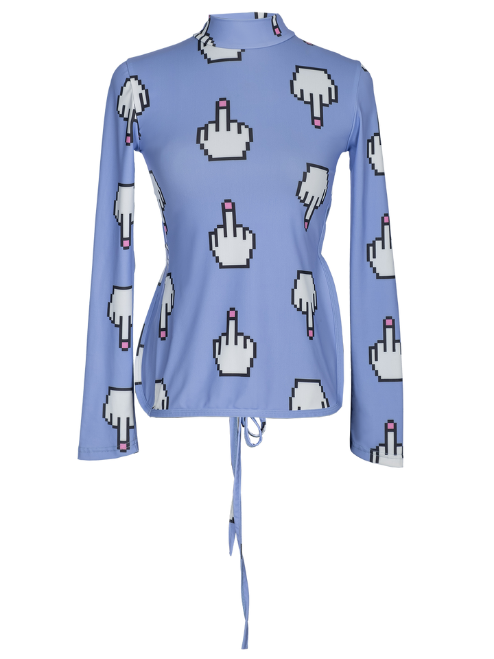 natasha zinko Pixel Middle Finger Top