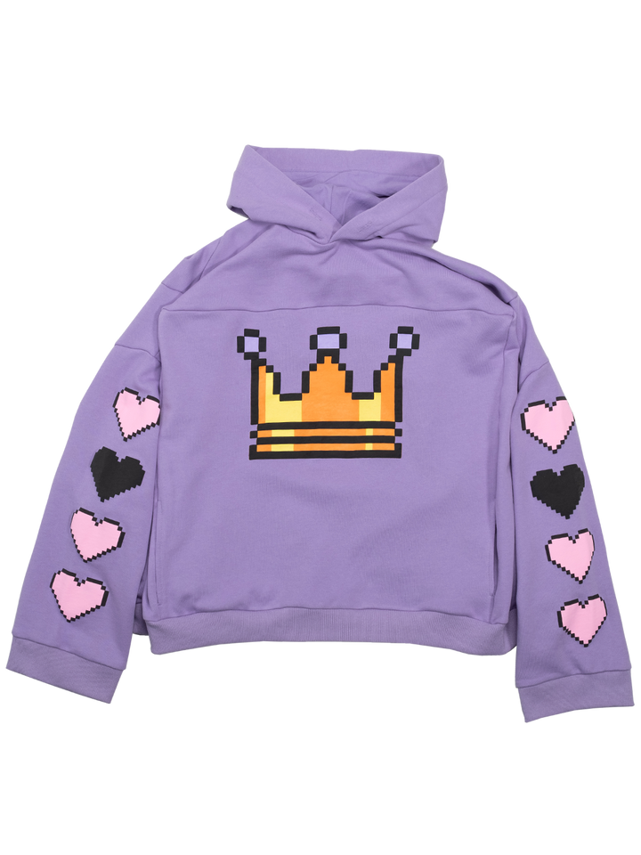 natasha zinko Pixel-print Crown Box Hoodie