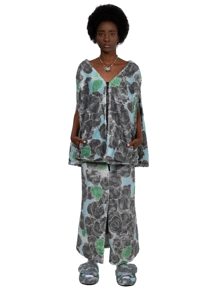 Natasha Zinko Pixel Roses Fleece Midi Skirt