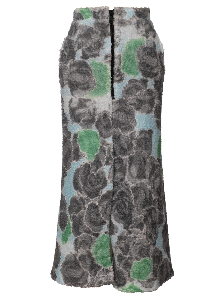 natasha zinko Pixel Roses Fleece Midi Skirt