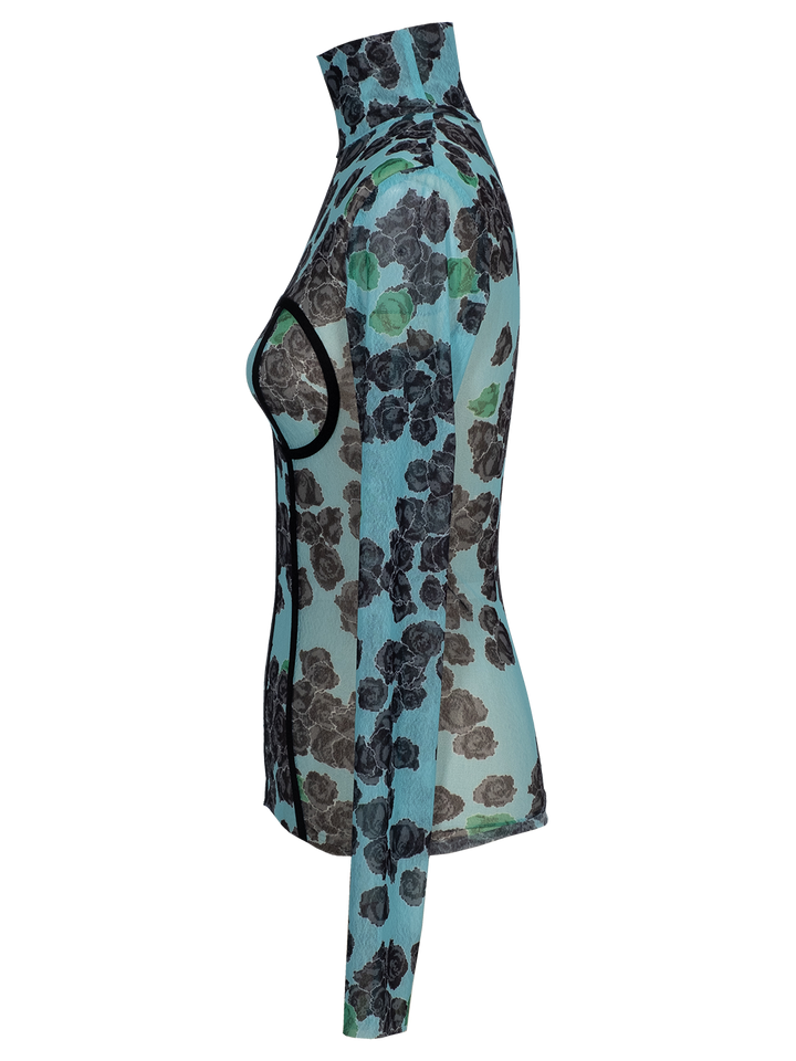 Natasha Zinko Pixel Roses Gauzy Top