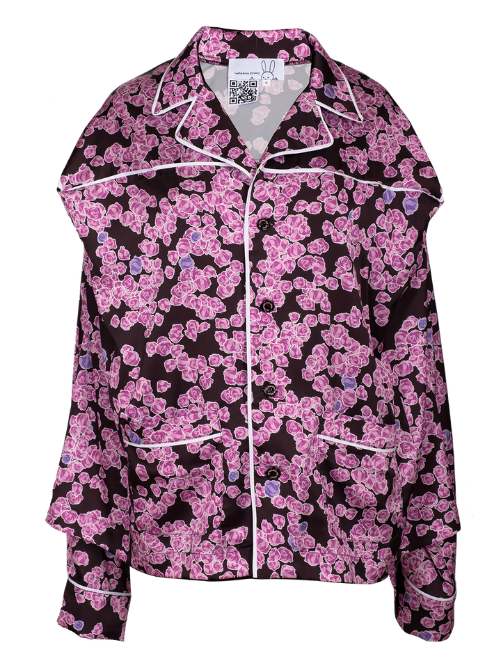 Natasha Zinko Pixel Roses-print Pyjama Top