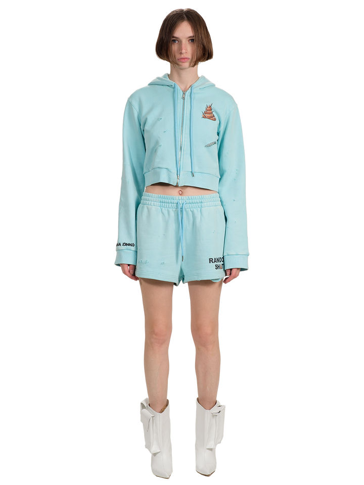 natasha zinko Random Sh*t Cropped Hoodie