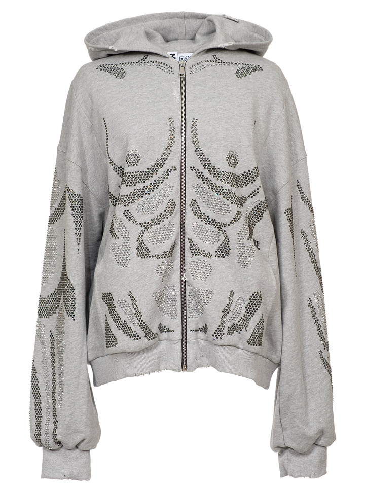 Natasha Zinko Rhinestones Zip-up Hoodie