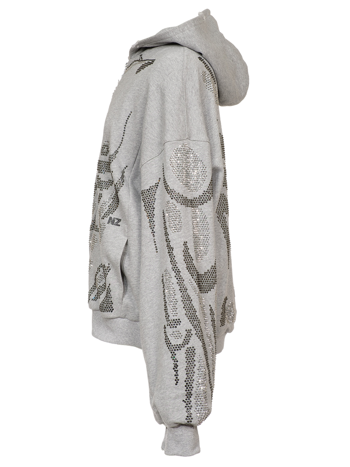 Natasha Zinko Rhinestones Zip-up Hoodie