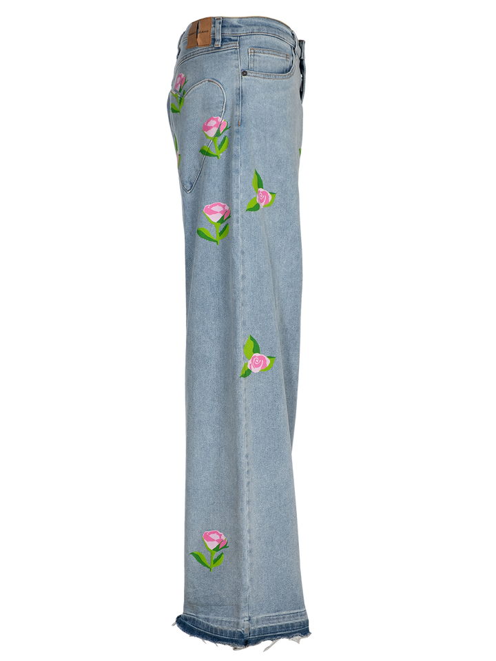 Natasha Zinko Roses Wide Leg Jeans
